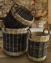 large big rattan baskets for log